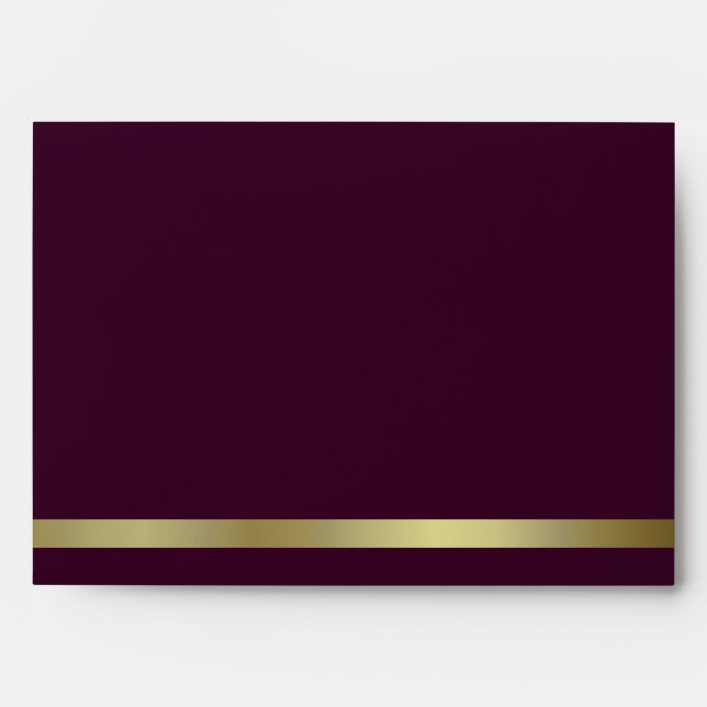 Dark Burgundy & Gold Invitation Envelope (Front)