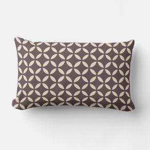 Dark Burgundy Off-White Geometric Pattern Lumbar Pillow