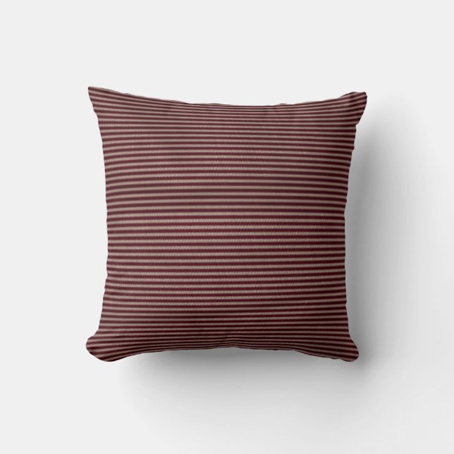 dark burgundy red stripes throw pillow (Front)
