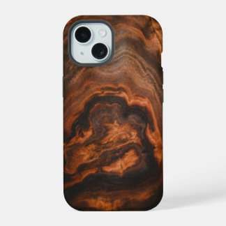 Dark Burl Wood Print iPhone Case