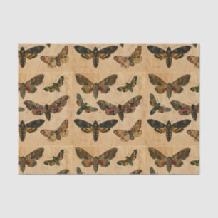 Dark Butterflies Vintage Stained Paper Decoupage