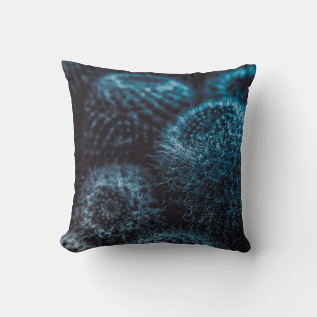 Dark Cactus Throw Pillow (Front)