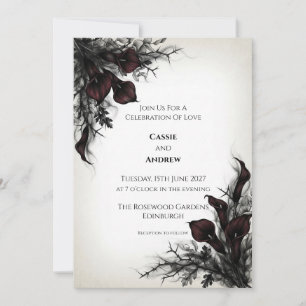 Dark Calla Lily Thorn Wedding Invitation