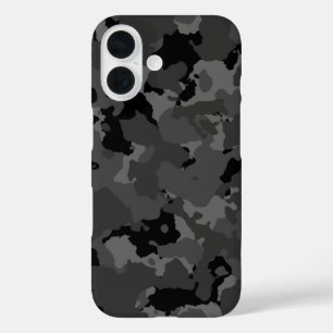 Dark Camo Pattern iPhone 16 Case