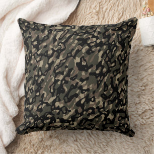 Dark Camo Throw Pillow