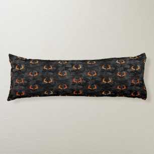 Dark Camo With Deer and Antlers (Double sided) Body Pillow