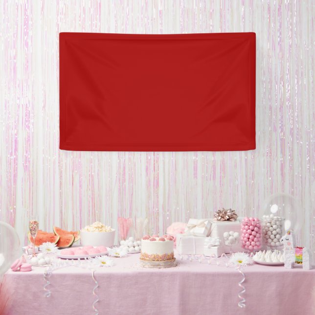 Dark Candy Apple Red Solid Colour Banner (Party)