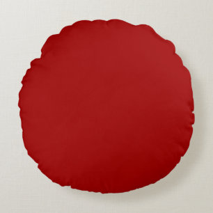 Dark Candy Apple Red Solid Colour Round Pillow