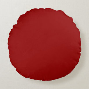 Dark Candy Apple Red Solid Colour Round Pillow