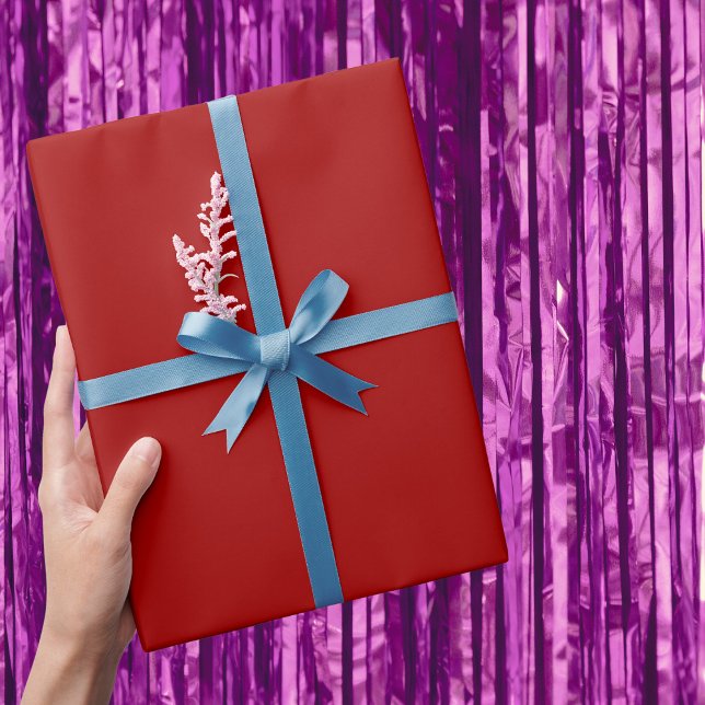 Dark Candy Apple Red Solid Colour Wrapping Paper (Creator Uploaded)