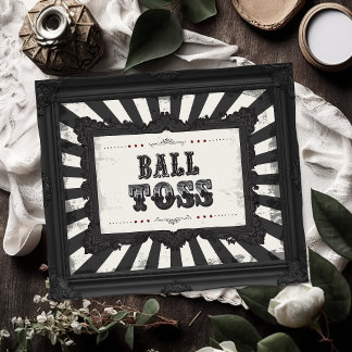 Dark Carnival Psycho Circus Ball Toss Game Sign