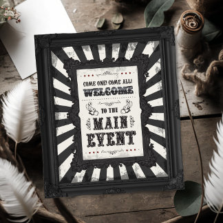 Dark Carnival Psycho Circus Party Welcome Sign
