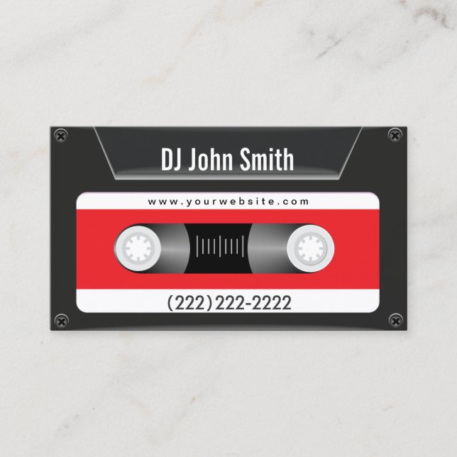 Dark Cassette Tape Music DJ Carte de visite (Devant)
