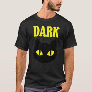 Dark Cat Eyes Minimalist Typography Design T-Shirt