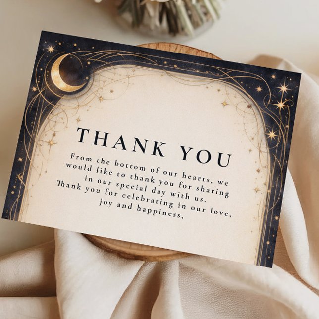 Dark Celestial Wedding Thank You Card (Creator Uploaded)