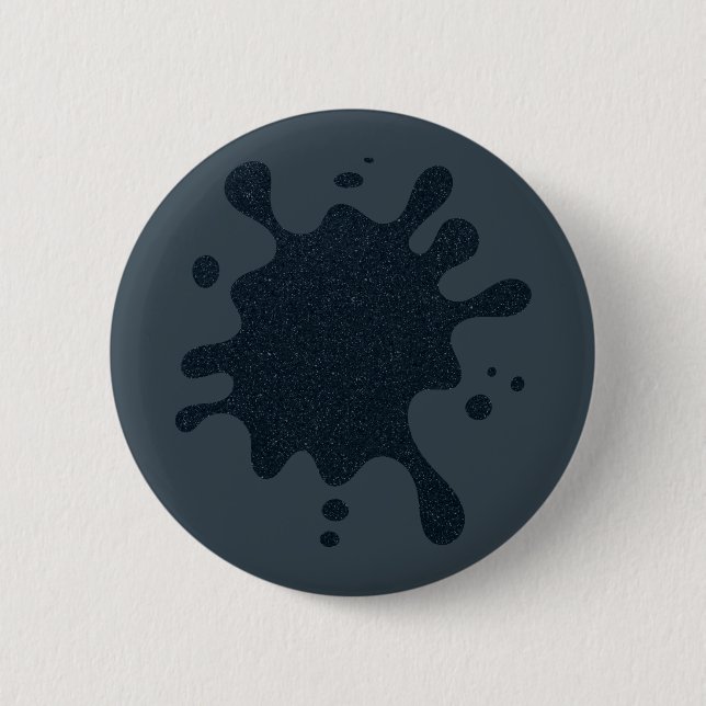 Dark Charcoal Ink Splatter Button – Customizable (Front)