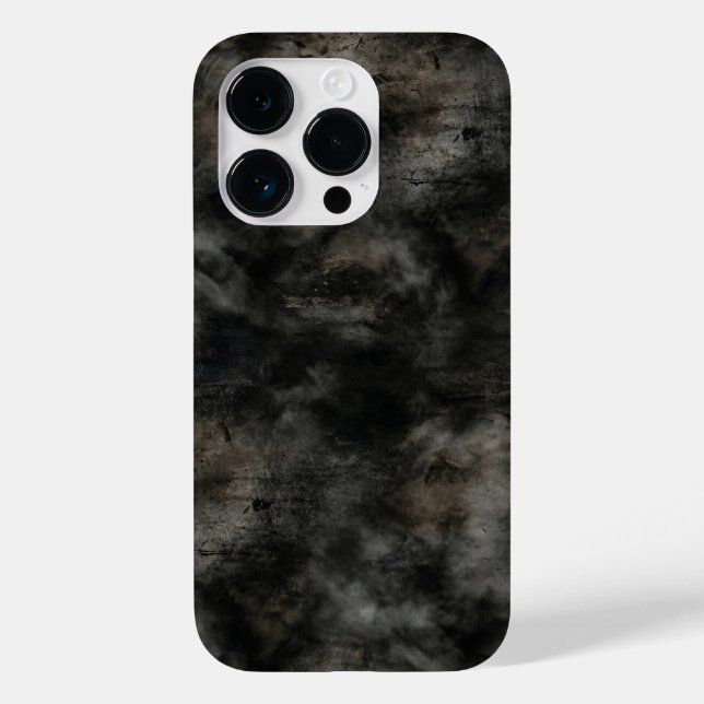 Dark Charcoal Smoke Grunge Texture iPhone Case (Back)