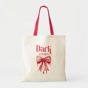 Dark Charm Coquette Gothic Bow Tote Bag