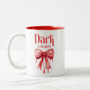 Dark Charm Coquette Gothic Bow Two-Tone Coffee Mug