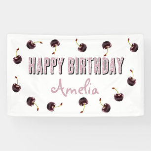Dark Cherry Personalized Party Banner