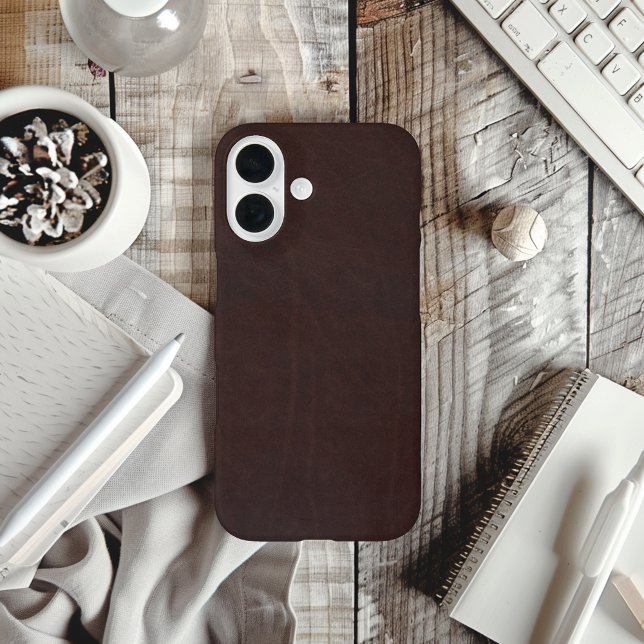 Dark Chestnut Brown Faux Leather Case-Mate iPhone Case (Creator Uploaded)