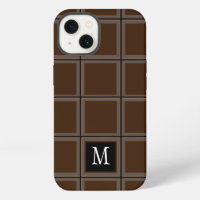 Dark Chocolate Brown Custom Single Initial Striped