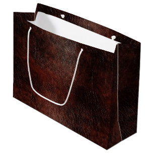 Dark Chocolate Brown Leather  Large Gift Bag