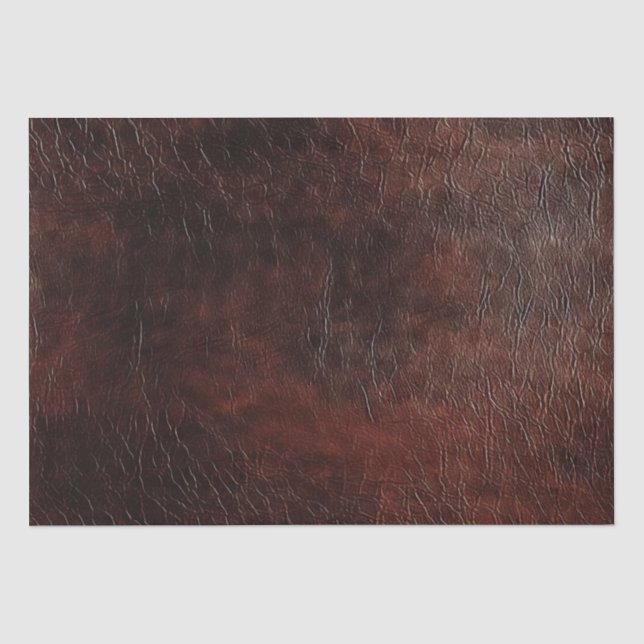 Dark Chocolate Brown Leather  Tissue Paper (Front)
