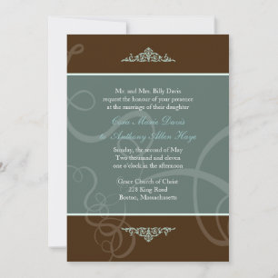 Dark Chocolate Classic  Wedding Invitation