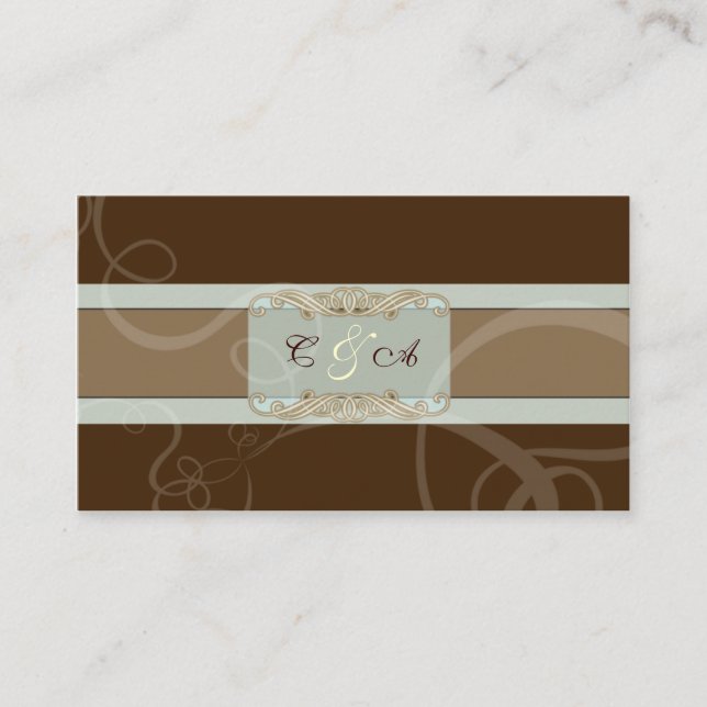 Dark Chocolate Classic Wedding place card (Front)