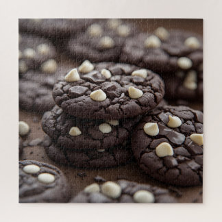Dark Chocolate Cookies With White Chocolate Chips Jigsaw Puzzle