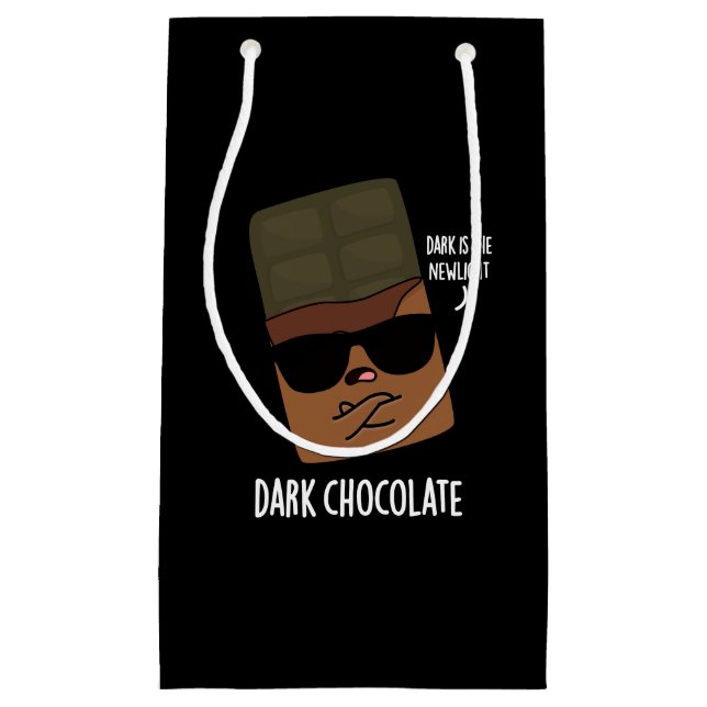 Dark Chocolate Funny Candy Pun Dark BG Small Gift Bag (Front)