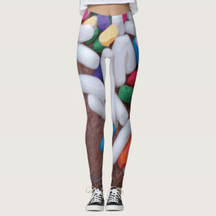 Dark Chocolate Ice Cream with Rainbow Sprinkles Leggings