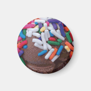 Dark Chocolate Ice Cream with Rainbow Sprinkles Magnet