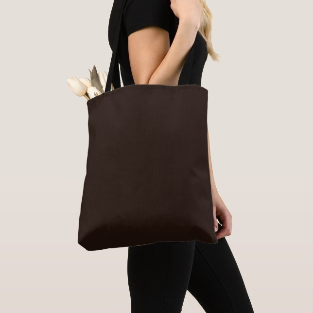 Dark Chocolate, solid dark brown  Tote Bag (Close Up)