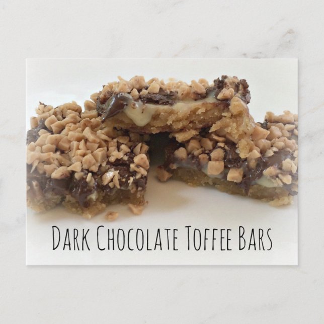 Dark Chocolate Toffee Bars Postcard (Front)