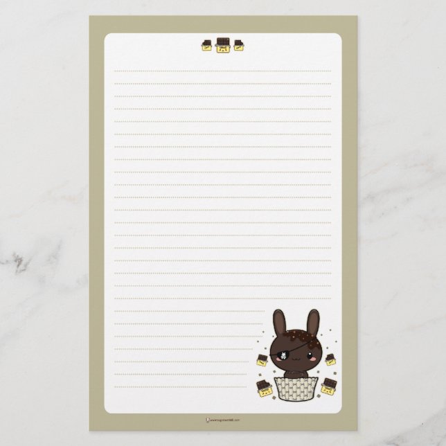 Dark Chocolate Truffle Bunny Stationery (Front)