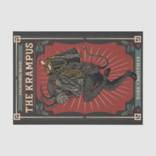 Dark Christmas Folkloric Devil Krampus Bag of Toys Tissue Paper