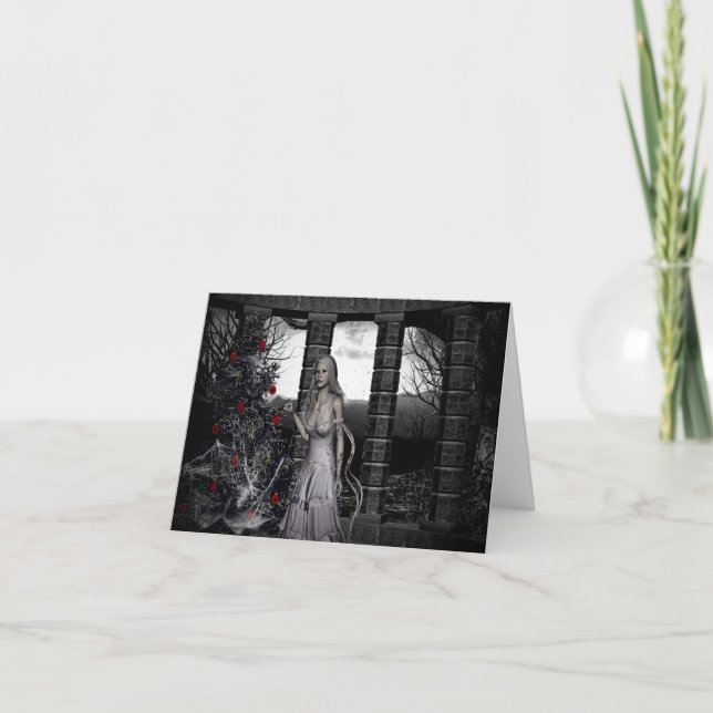 Dark Christmas Thank You Card (Front)
