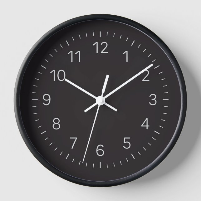 Dark Clock Face Pattern with Silver Numerals (Front)
