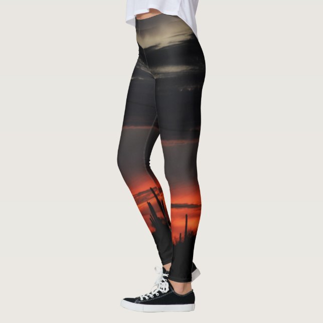 Dark Clouds and Cactus Women's Leggings (Left)