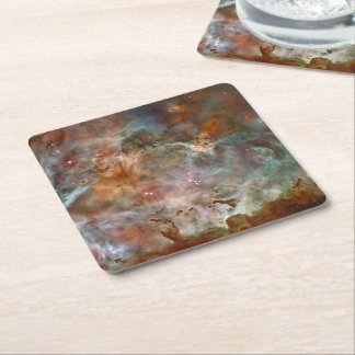 Dark Clouds of Carina Nebula Hubble Space Square Paper Coaster