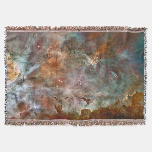 Dark Clouds of Carina Nebula Hubble Space Throw Blanket (Front)