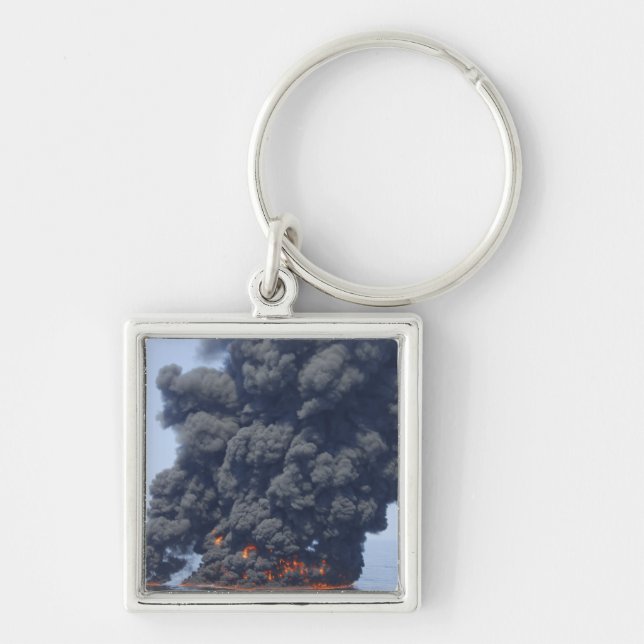 Dark clouds of smoke and fire emerge 2 keychain (Front)