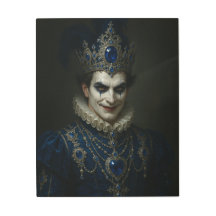 Dark Clown King Metal Wall Art - Blue Sapphire