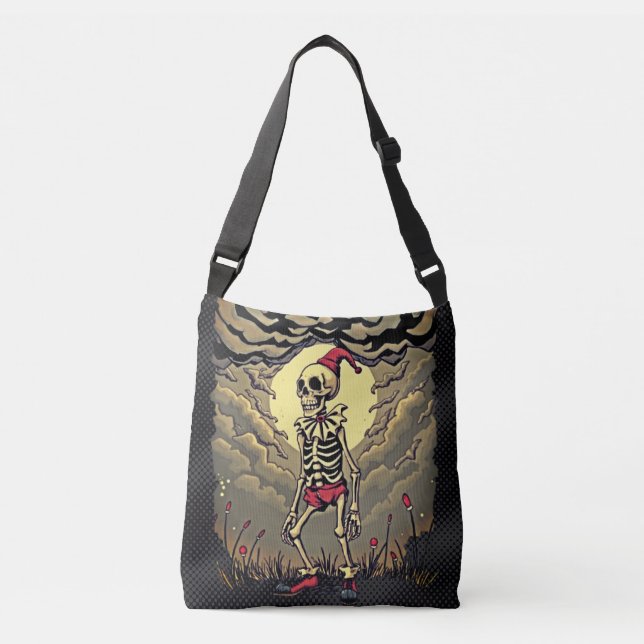 Dark Clown Skeleton Crossbody Bag (Front)