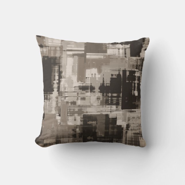 Dark Coffee Brown Abstract Trendy  Outdoor Pillow (Front)