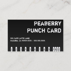 Dark Coffee Drink Punchcard Loyalty Card