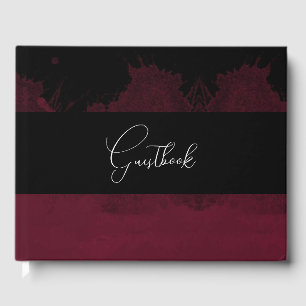 Dark Colorized Gothic Background Wedding Guest Book
