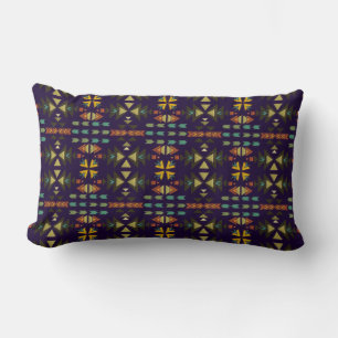 Dark Colors Southwestern Style Lumbar Pillow